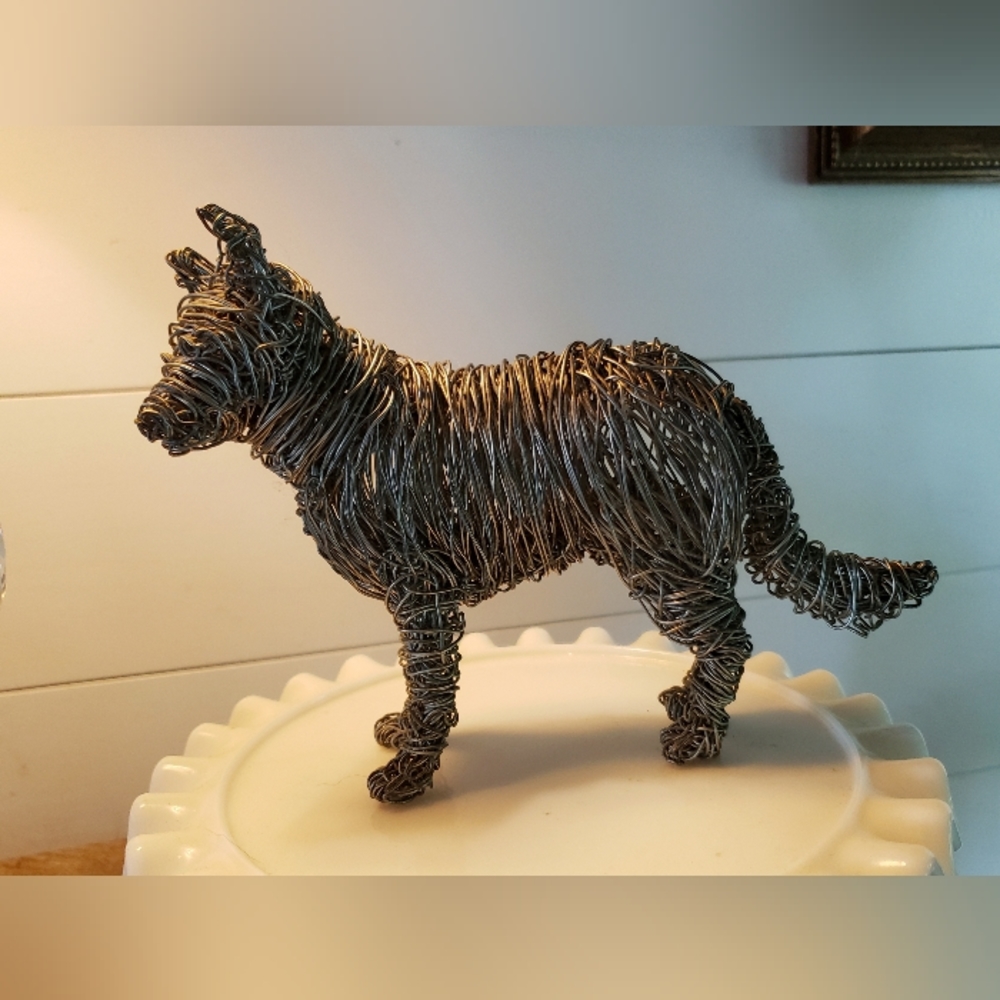 Wire Art of German Shepherd Dog, Vintage, artist unknown - Picture 3 of 14